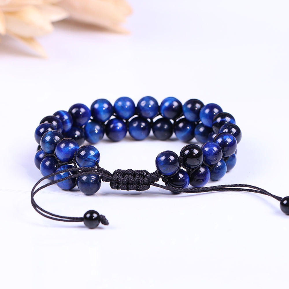 Perlenarmband „Mut und Glück“ mit blauem Tigerauge