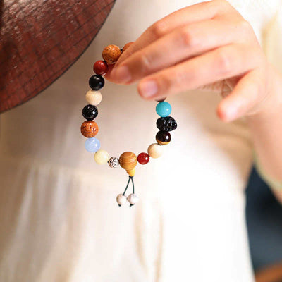 Bodhi Seed Achat Weisheits-Mala-Armband für Harmonie