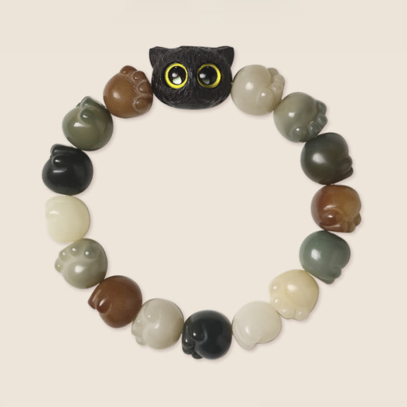 Bodhi Seed Ebenholz-Weisheitsarmband, 14–15 cm, Unisex
