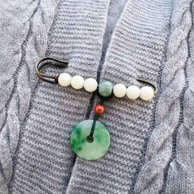 Bodhi Seed Jade Peace Buckle Glücksbrosche für spirituellen Schutz