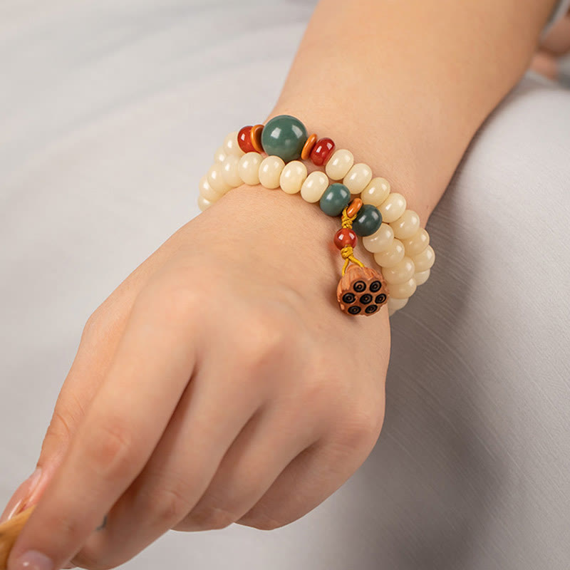 Bodhi Seed Lotus Armband Doppelt gewickelt für Frieden und Weisheit