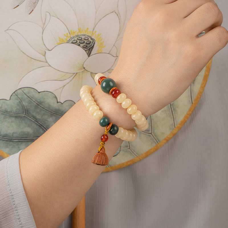 Bodhi Seed Lotus Armband Doppelt gewickelt für Frieden und Weisheit