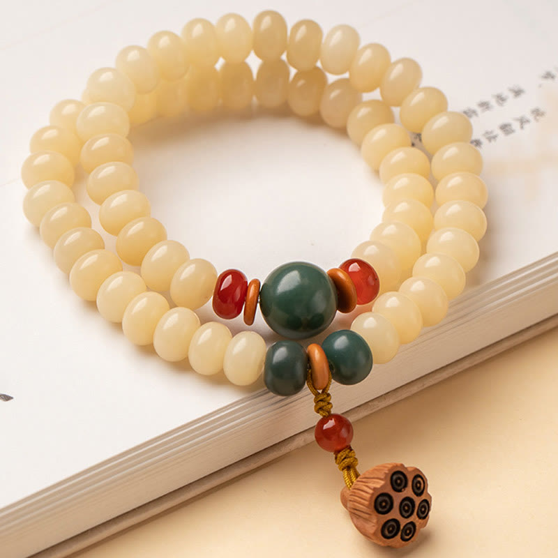 Bodhi Seed Lotus Armband Doppelt gewickelt für Frieden und Weisheit
