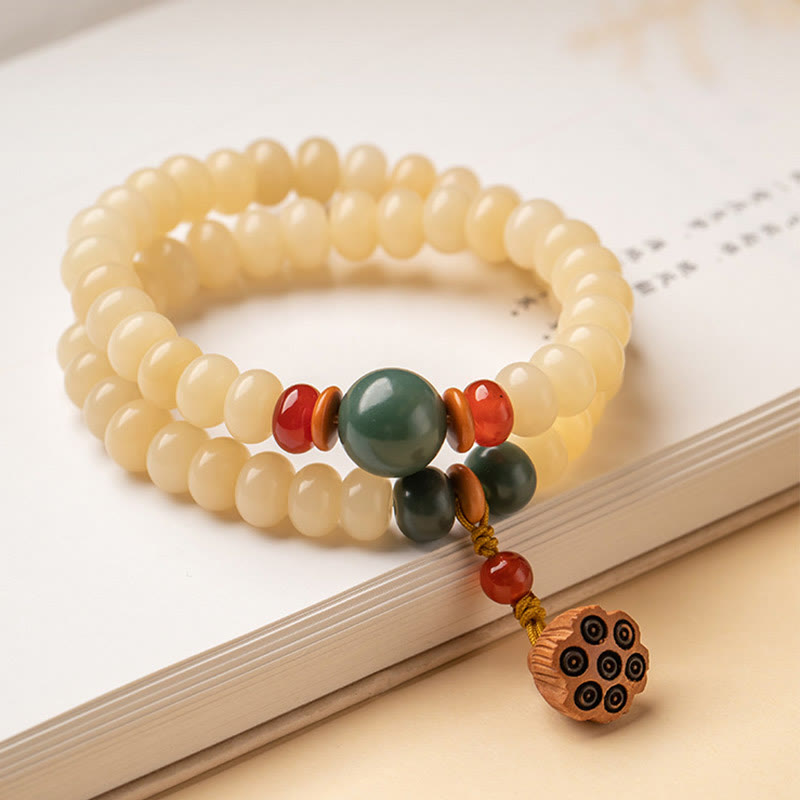 Bodhi Seed Lotus Armband Doppelt gewickelt für Frieden und Weisheit