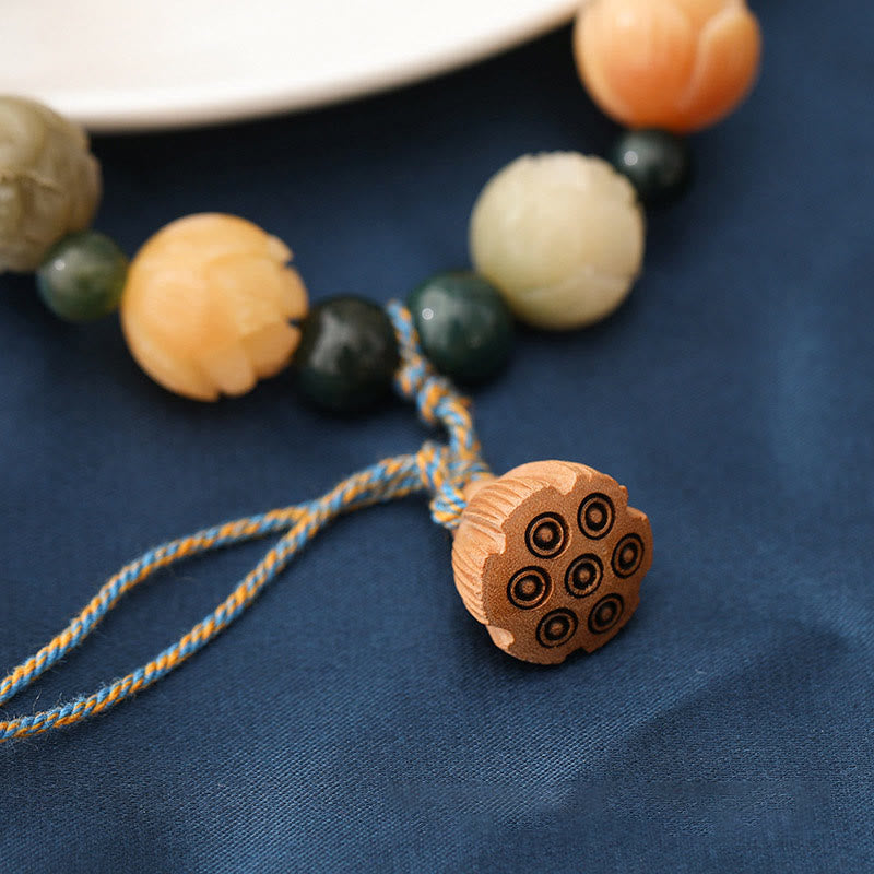 Bodhi Seed Moosachat Lotus Armband für Frieden und Ruhe