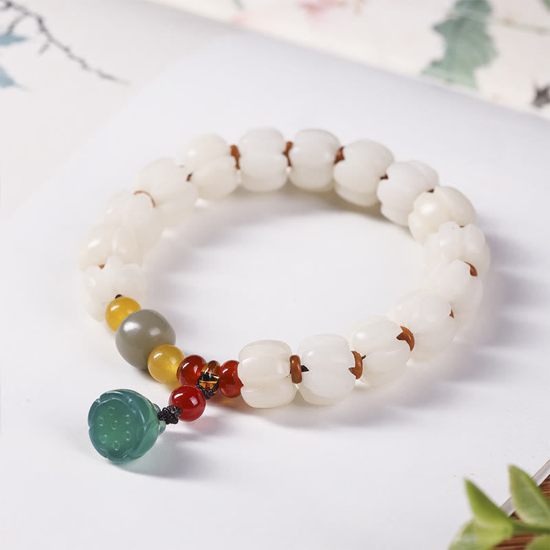 Bodhi Seed Roter Achat Lotus Harmonie Armband