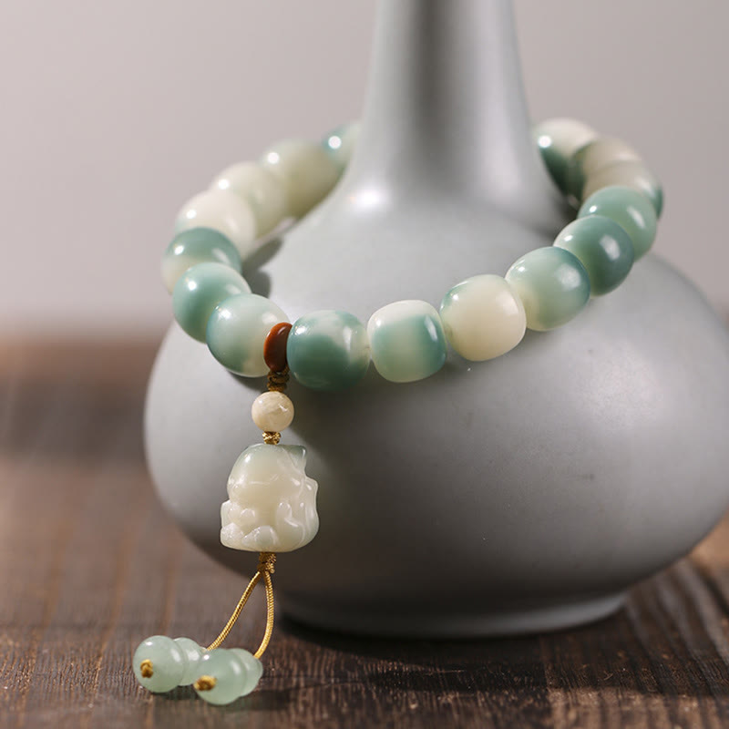 Spirituelles Bodhi-Samen-Armband mit Schutz durch einen neunschwänzigen Fuchs