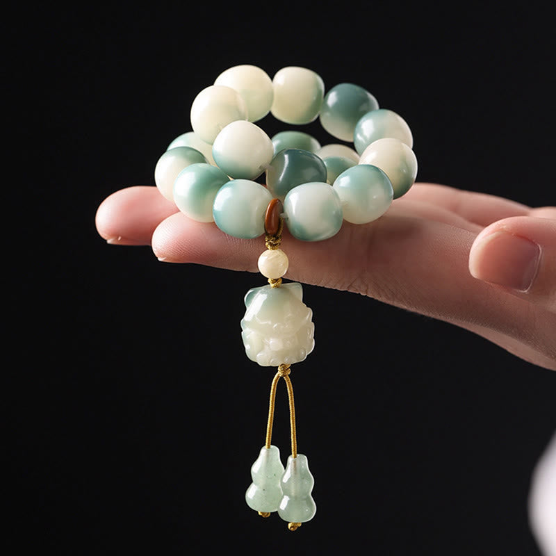 Spirituelles Bodhi-Samen-Armband mit Schutz durch einen neunschwänzigen Fuchs