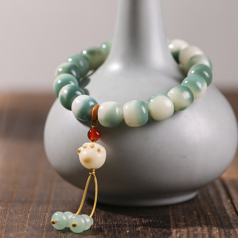 Spirituelles Bodhi-Samen-Armband mit Schutz durch einen neunschwänzigen Fuchs