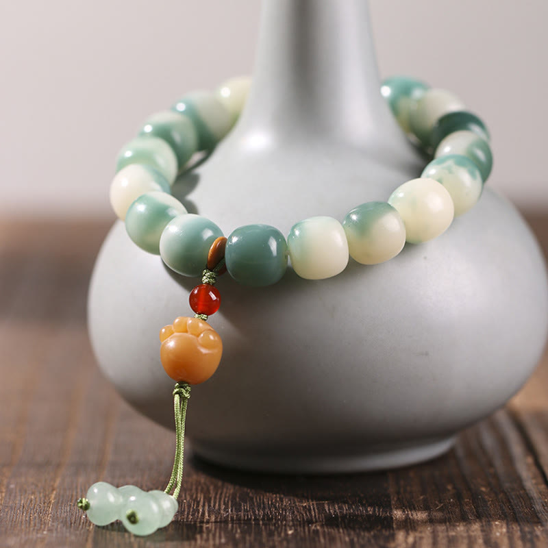 Spirituelles Bodhi-Samen-Armband mit Schutz durch einen neunschwänzigen Fuchs