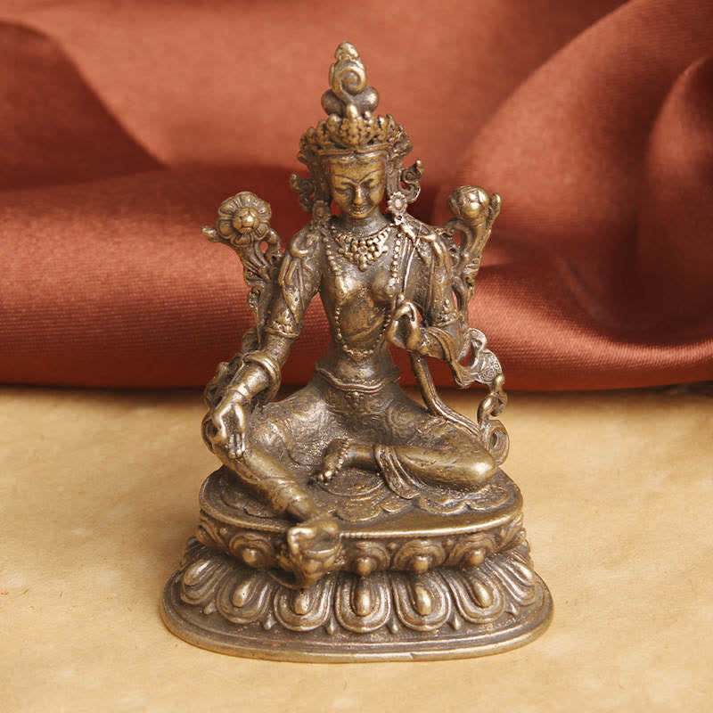 Bodhisattva Grüne Tara Kupferstatue 55,5 mm Ruhe Hoffnung