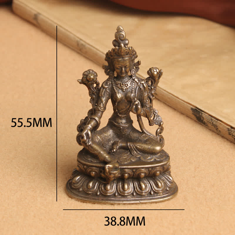 Bodhisattva Grüne Tara Kupferstatue 55,5 mm Ruhe Hoffnung
