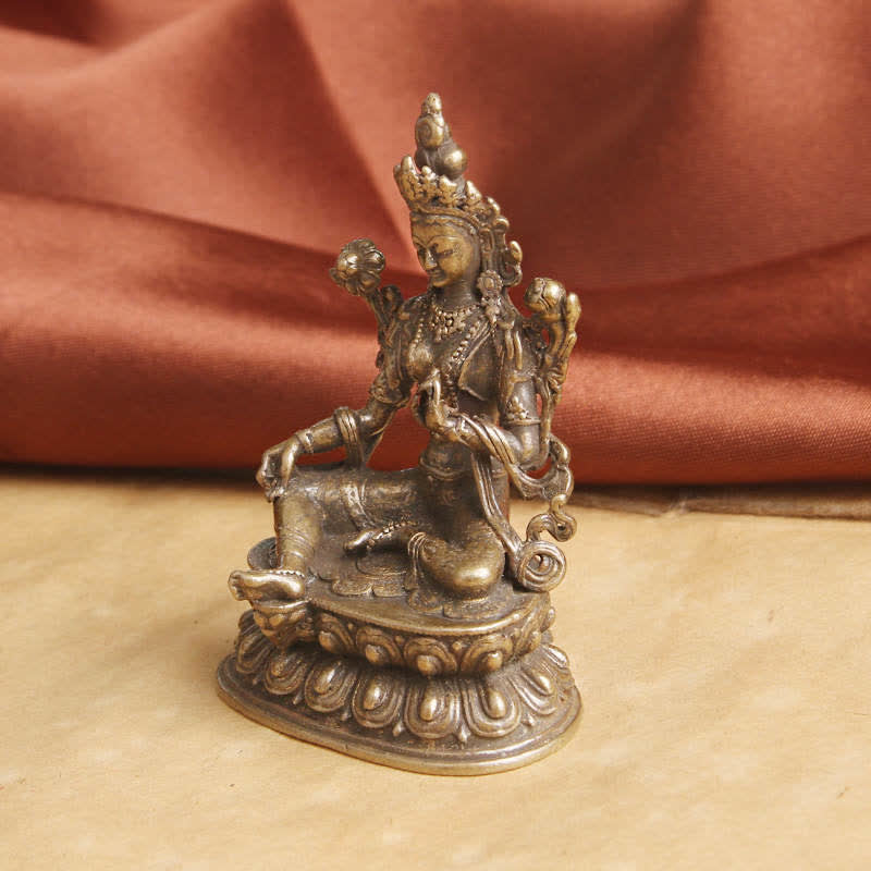Bodhisattva Grüne Tara Kupferstatue 55,5 mm Ruhe Hoffnung