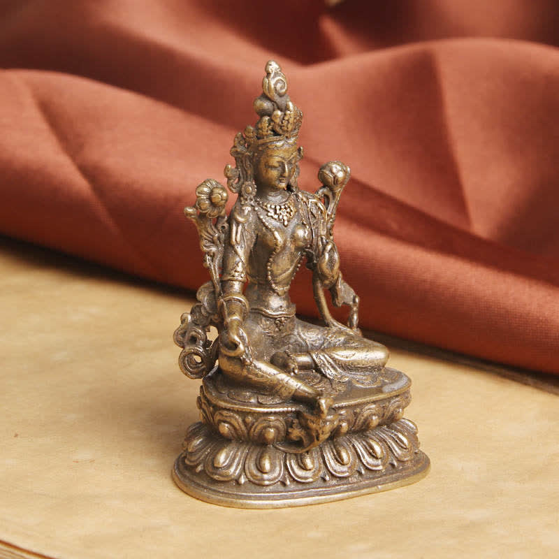 Bodhisattva Grüne Tara Kupferstatue 55,5 mm Ruhe Hoffnung