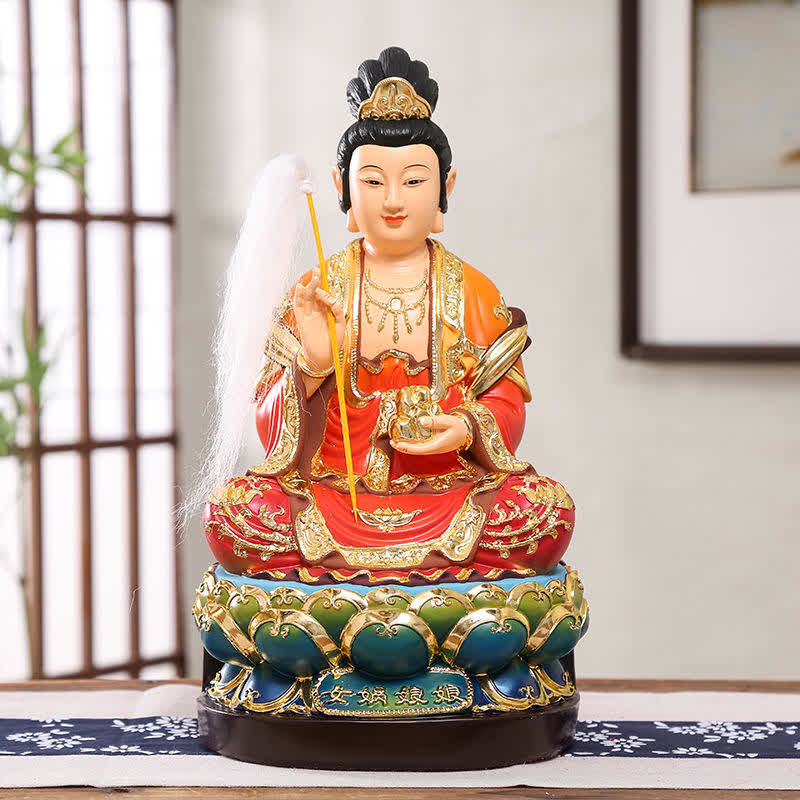 Bodhisattva Nuwa Buddha-Statue aus Kunstharz für den Schutz des Hauses