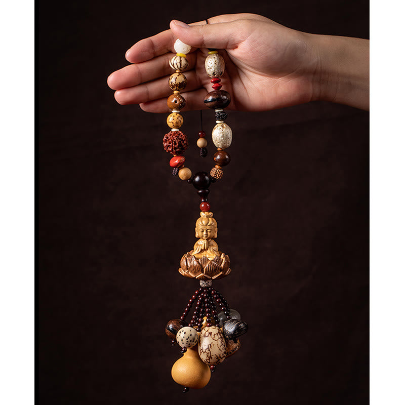 Buchsbaum Pfirsichholz Bodhi Samen Lotus Auto Hängender Charm
