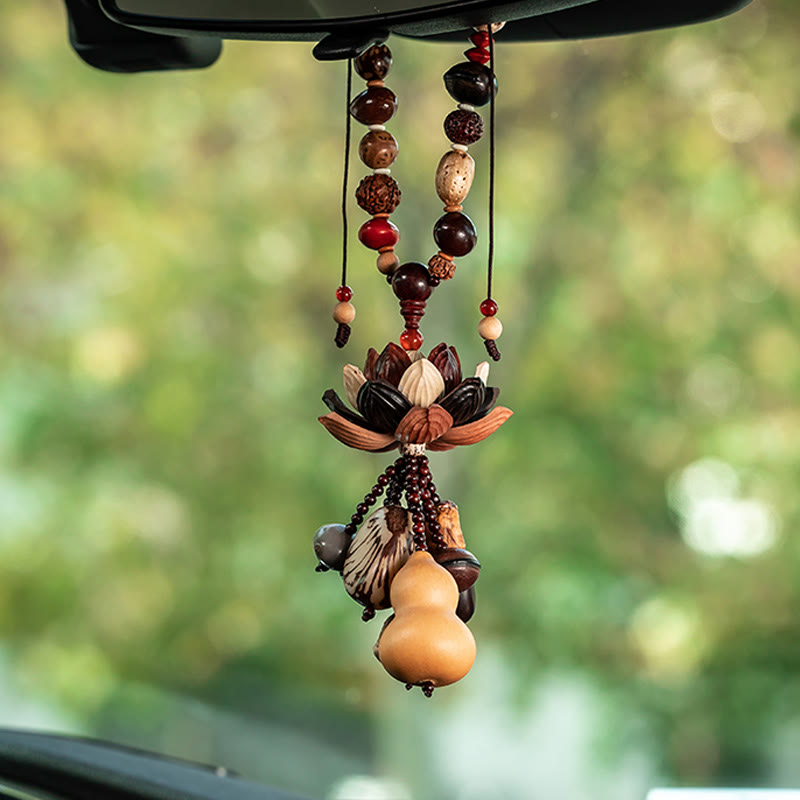 Buchsbaum Pfirsichholz Bodhi Samen Lotus Auto Hängender Charm