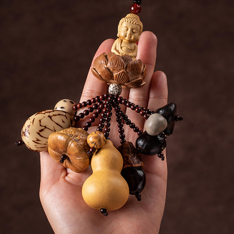 Buchsbaum Pfirsichholz Bodhi Samen Lotus Auto Hängender Charm