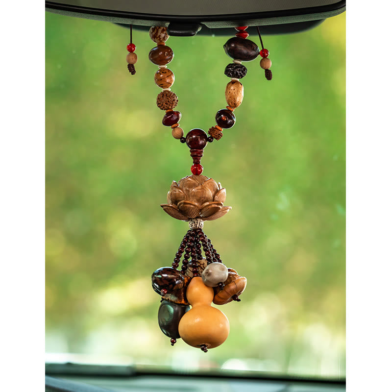 Buchsbaum Pfirsichholz Bodhi Samen Lotus Auto Hängender Charm