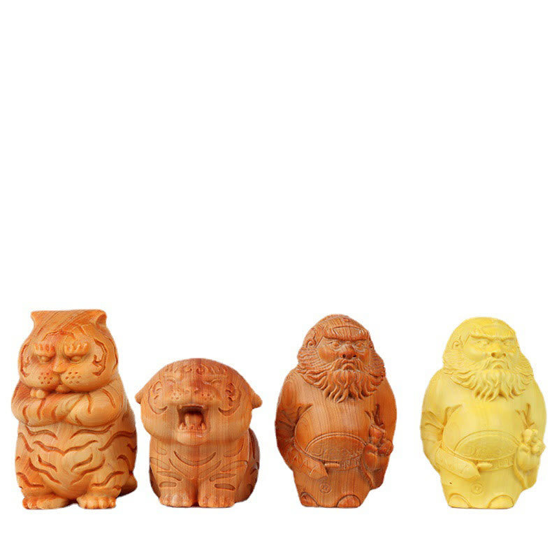 Spirituelle Schreibtischstatuen-Kollektion aus Buchsbaum und Thuja Sutchuenensis