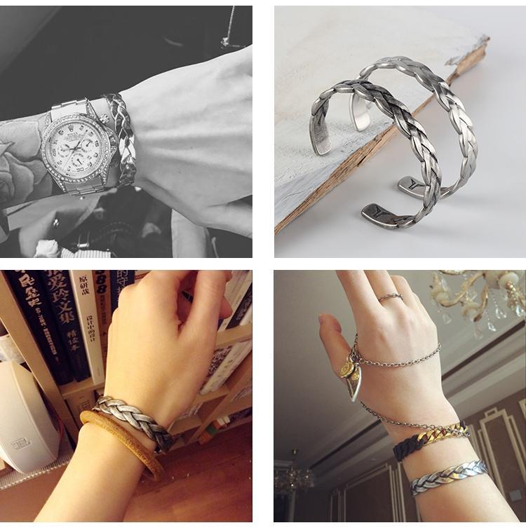 Geflochtenes Lederarmband mit Tigerauge-Anhänger