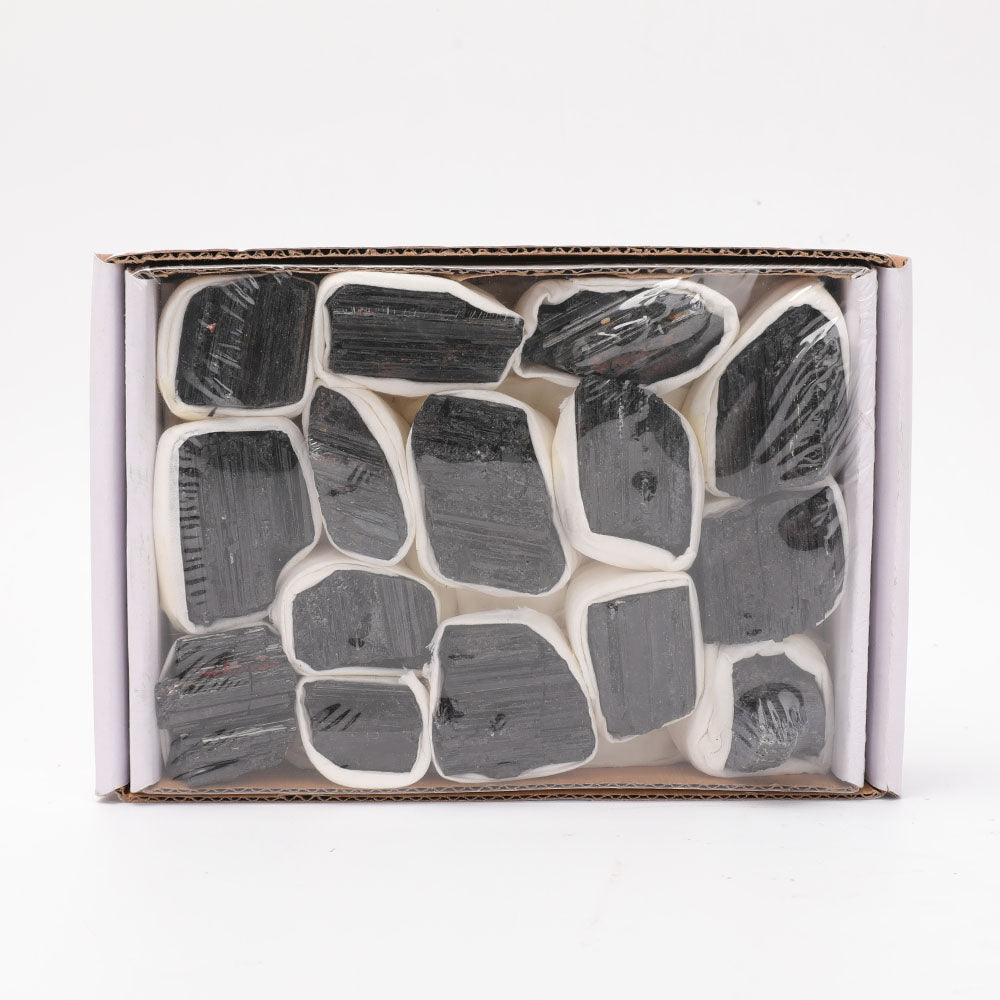 Brazil Acicular Black Tourmaline Raw Crystal Specimen Box