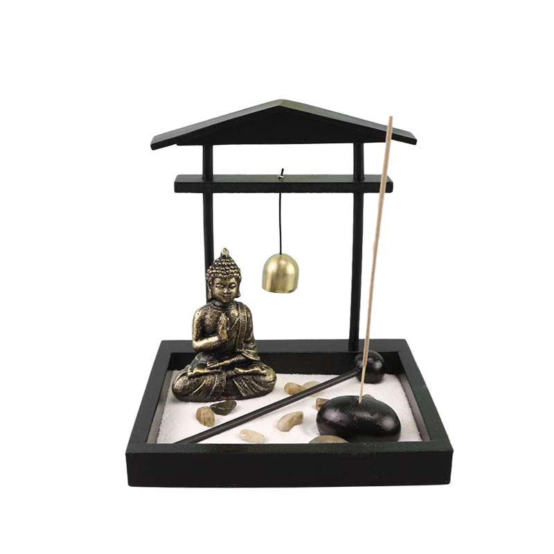 Buddha-Statue, Meditations-Zen-Garten-Set, 15 cm