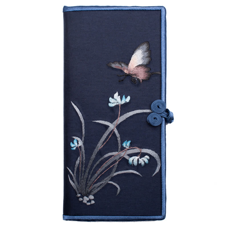 Schmetterling Orchidee Su Stickerei Handtasche 20cm spirituelles Accessoire