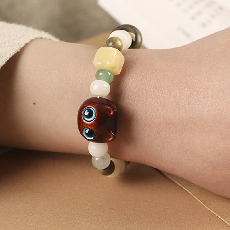 Unisex Peace Bracelet with Bodhi Seed, Green Sandalwood & Green Aventurine