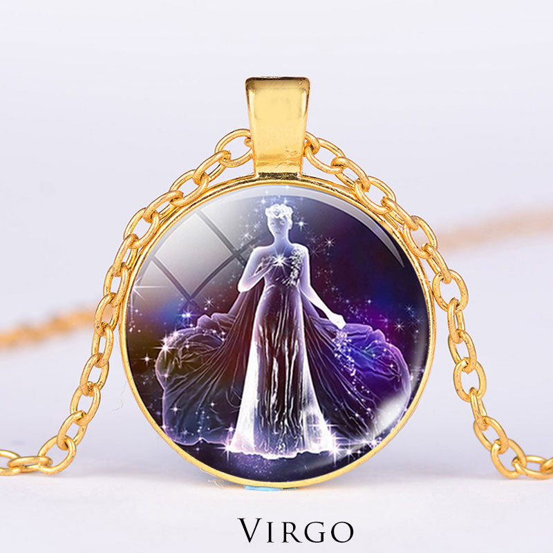 Titanium Steel Zodiac Necklace | 12 Constellations Protection