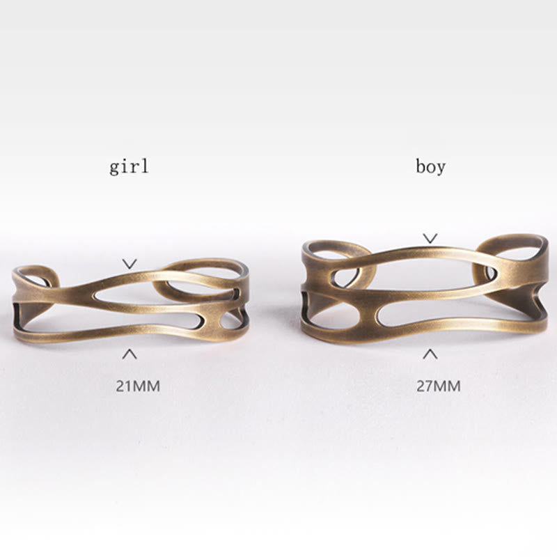 Copper Brass Spiritual Wealth Cuff Bracelet Adjustable Unisex