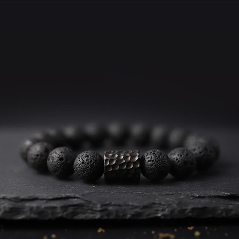 10mm Lava Rock Tiger Eye Healing Bracelet for Stress Relief