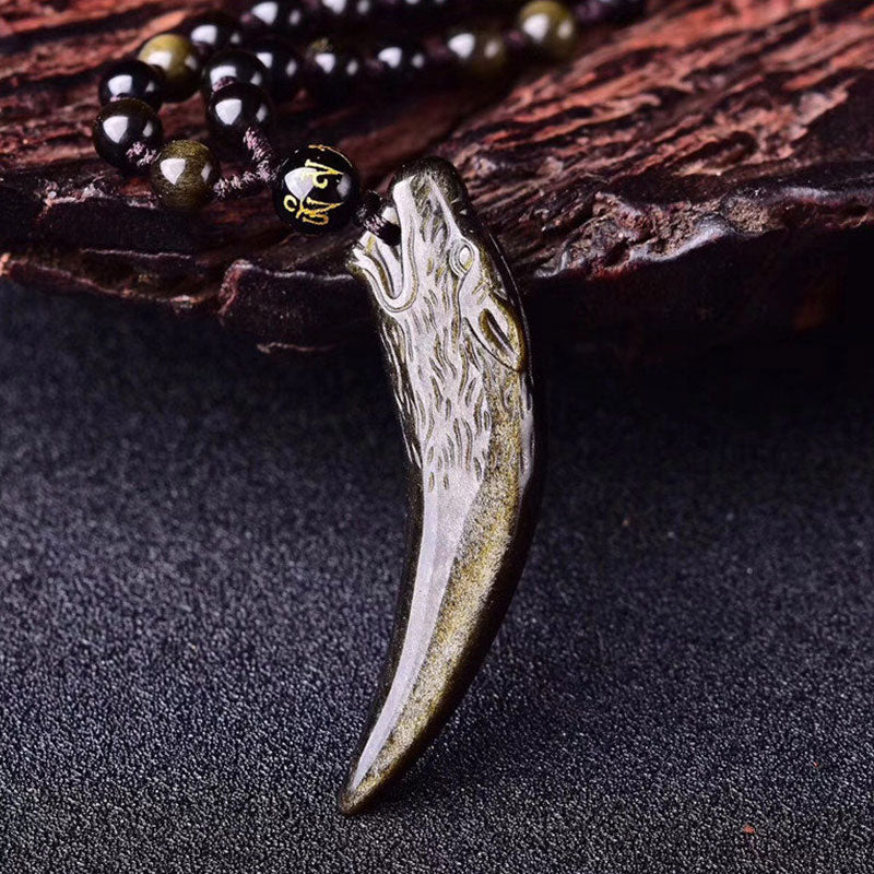 Multi Obsidian Strength Necklace Pendant