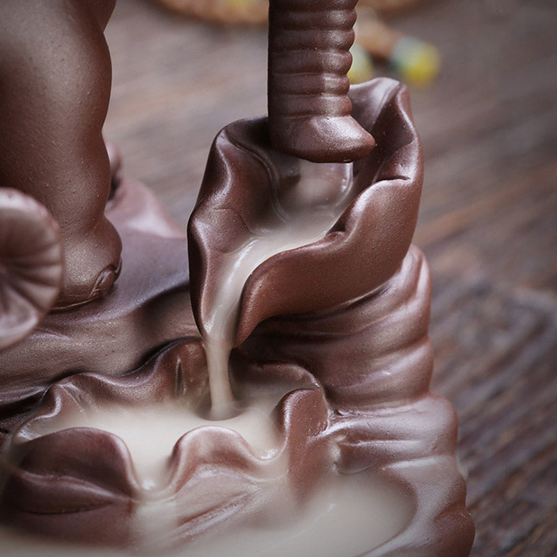 Tibetischer Elefant, Rückfluss-Räuchergefäß aus violettem Ton