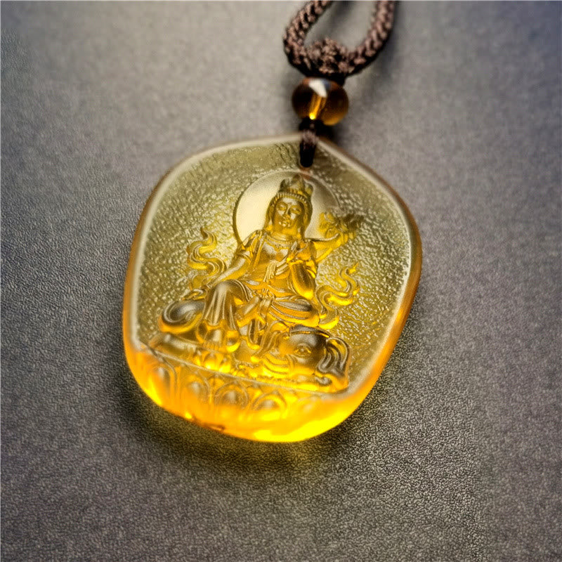 Chinese Zodiac Liuli Crystal Compassion Necklace Pendant