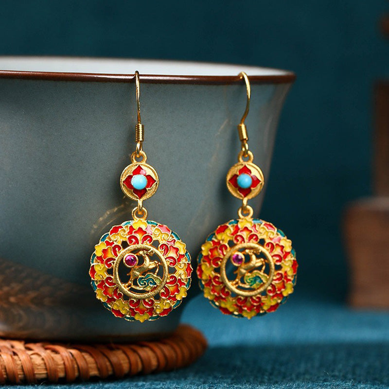 24K Gold Plated Copper Balance Drop Earrings