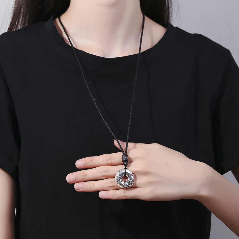 Copper Pixiu Peace Buckle Necklace for Wealth & Luck