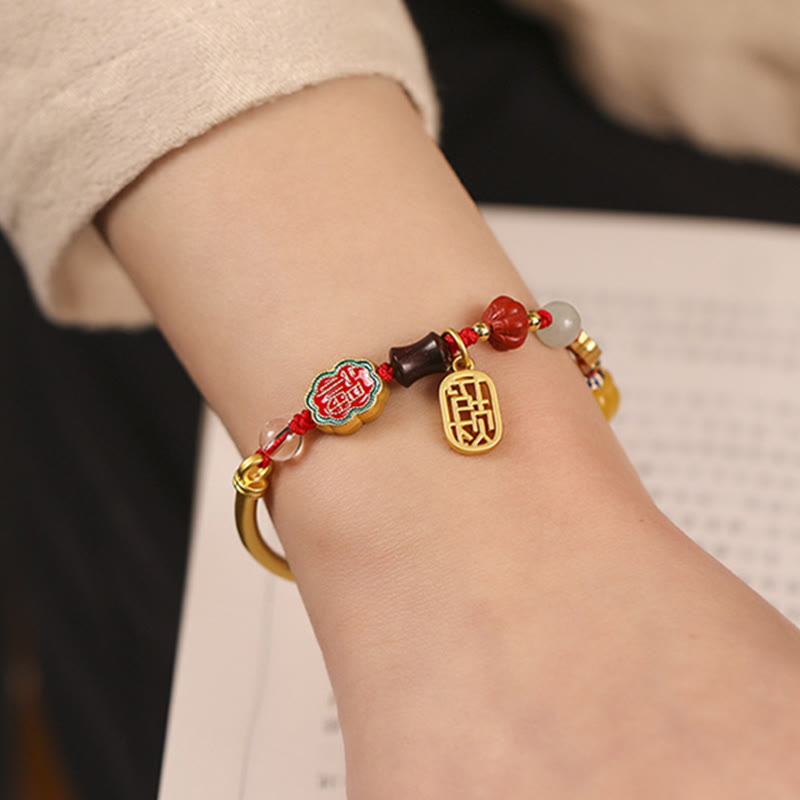 Copper Auspicious Clouds Wealth Bracelet for Luck & Prosperity