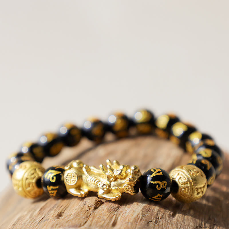 10mm FengShui PiXiu Obsidian Wealth & Protection Bracelet