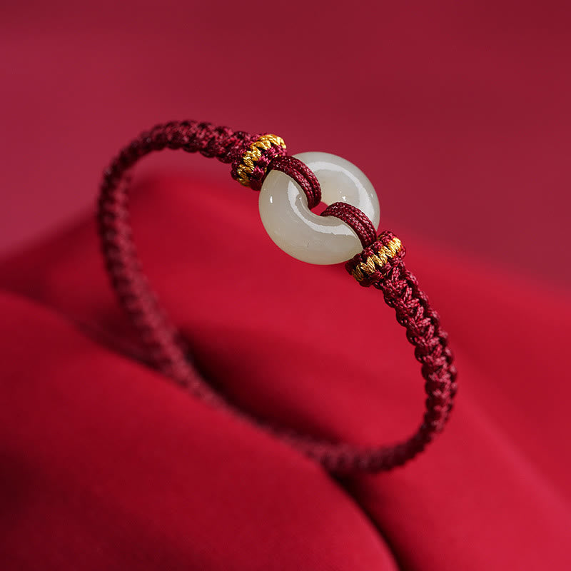Braided Jade Bracelet with Peace Buckle | Abundance & Harmony