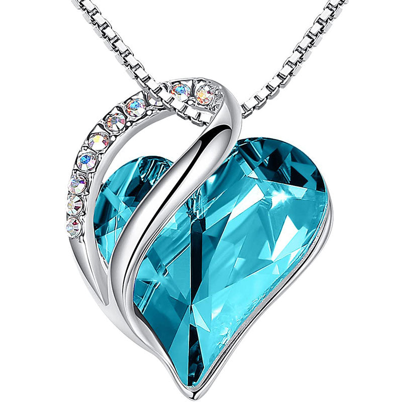 Halskette mit Geburtsstein-Anhänger „Love Heart“ und heilender Energie