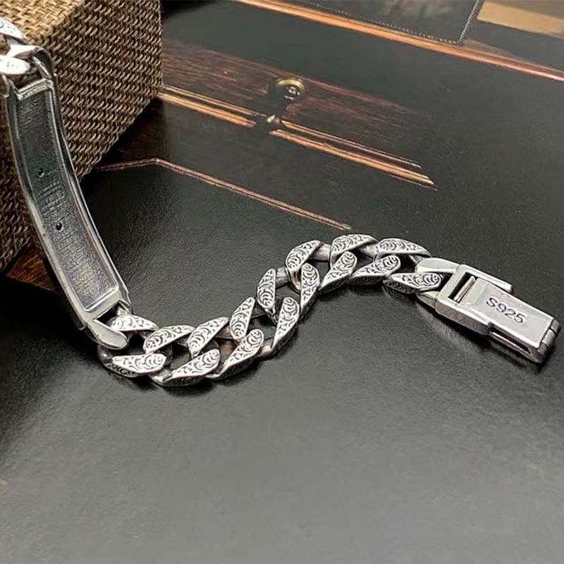 18cm Copper Tang Dynasty Flower Luck Chain Bracelet