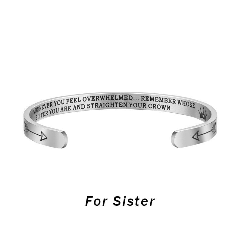 Adjustable Stainless Steel Spiritual Bracelet with Personalized Engraving