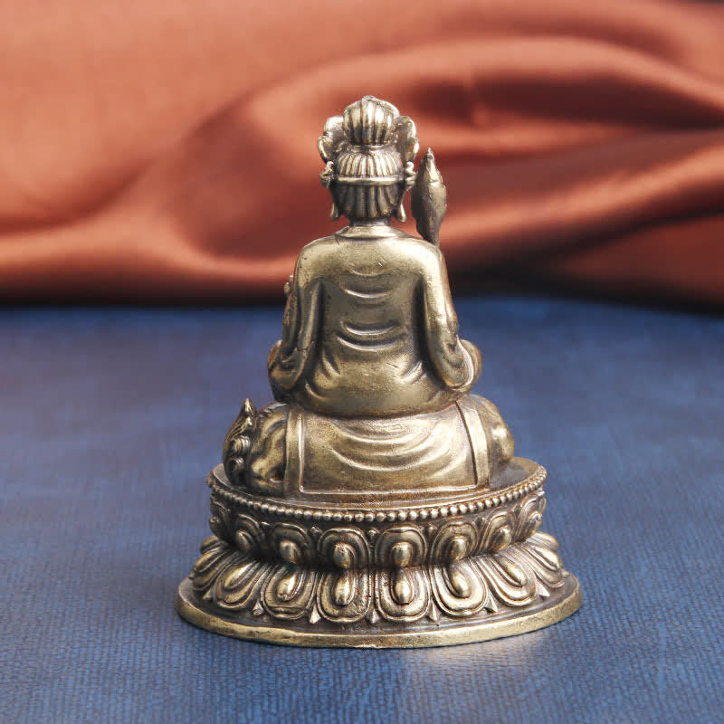 Manjusri Bodhisattva Copper Buddha Statue 49x64mm Serenity