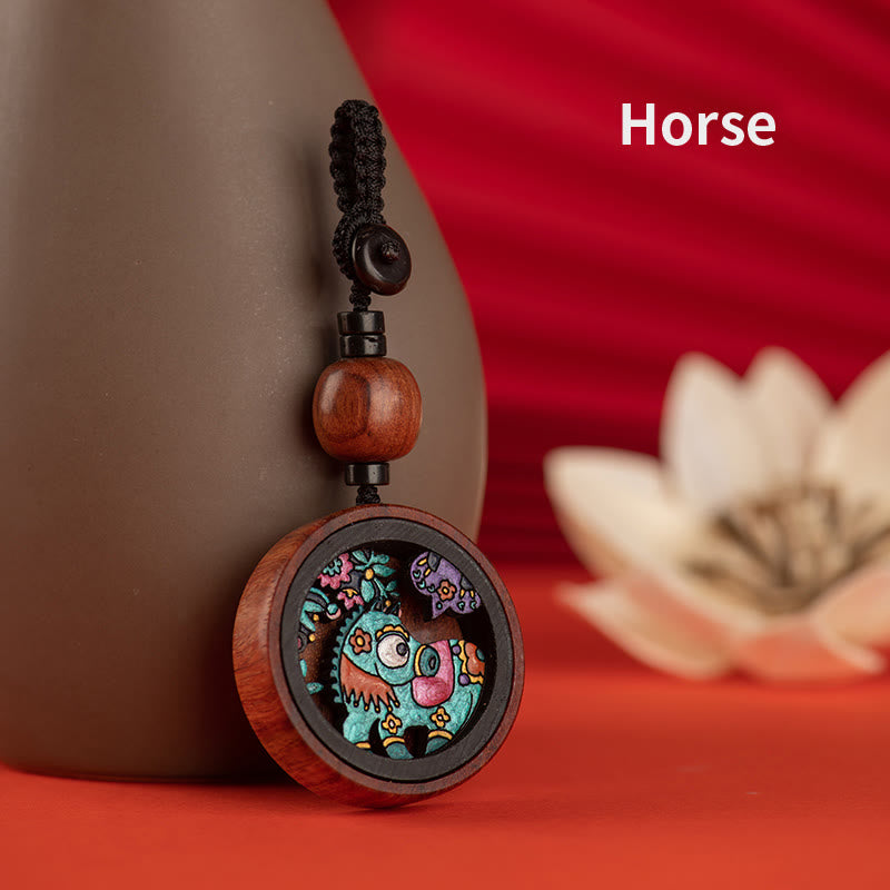 Year Of The Dragon Rosewood Zodiac Key Chain