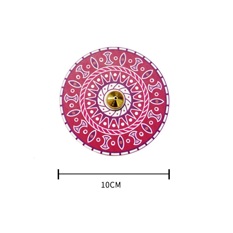 Colorful Pattern Ceramic Incense Stick Burner 10cm