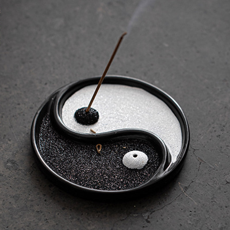 Yin Yang Ceramic Incense Holder for Zen Balance and Peace