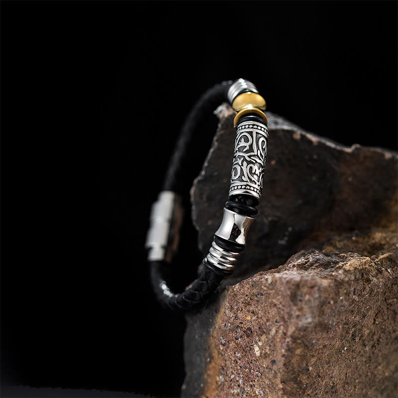 Tang Dynasty Flower Leather Bracelet for Luck & Protection