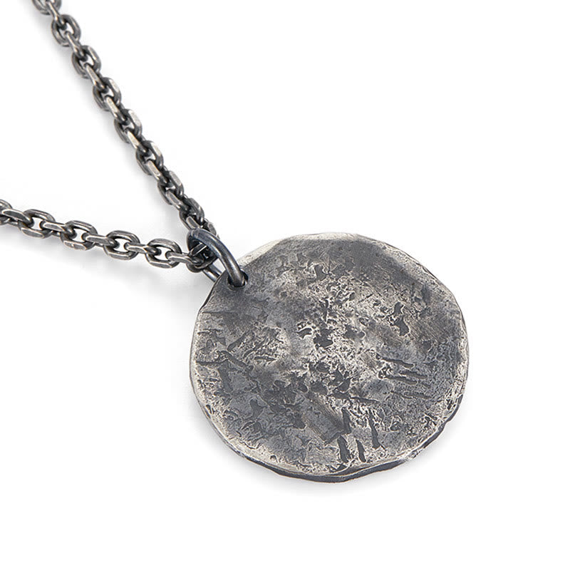 990 Sterling Silver Yin Yang Hammer Texture Harmony Necklace