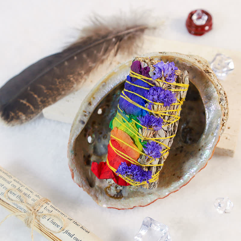 Colorful Daisy & Red Rose Smudge Stick Set for Home Cleansing